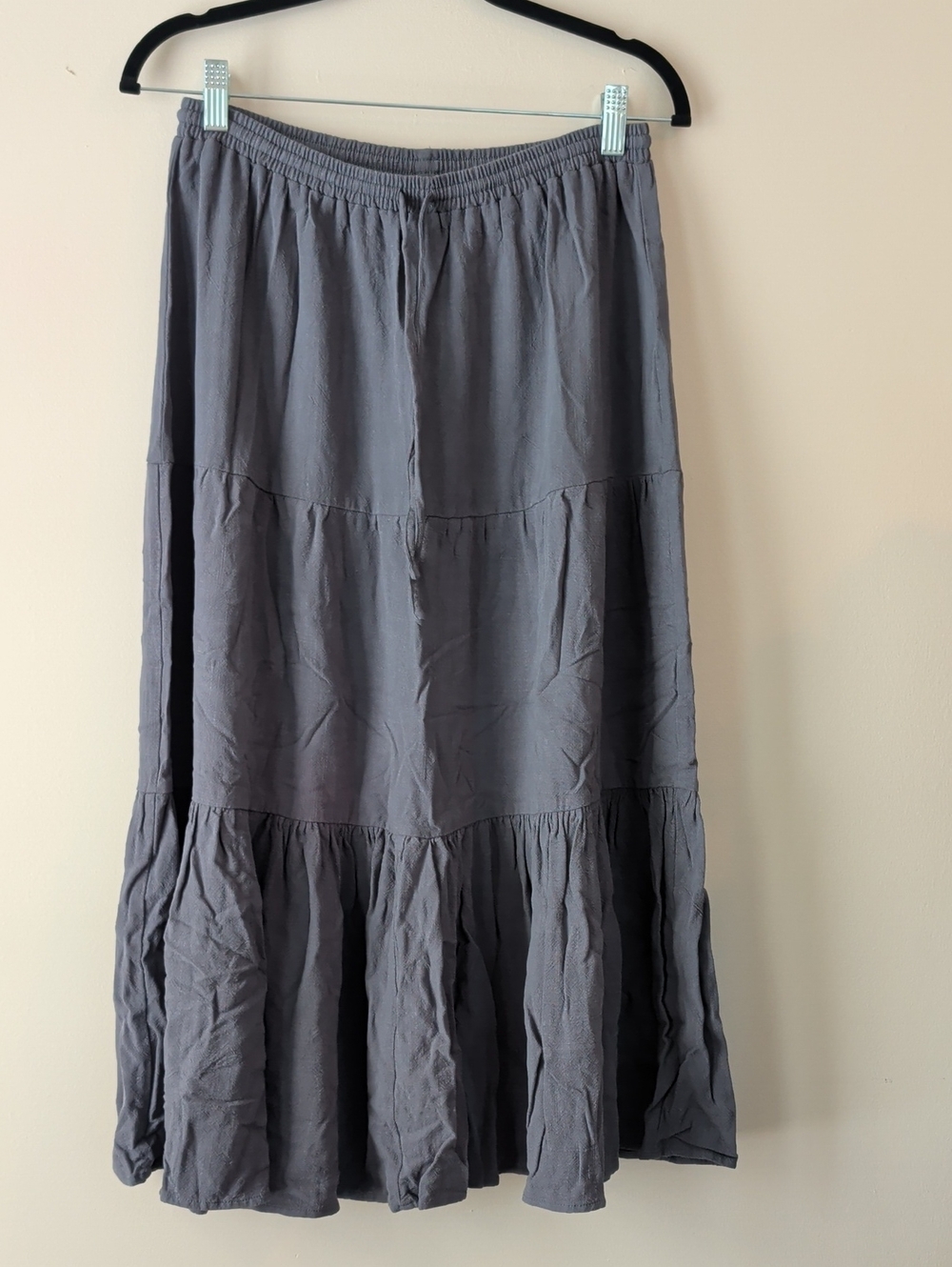 Tiered Maxi Skirt in Slate Gray - Unbranded